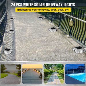 Paquete de 24 Luces Solares Blancas Brillantes para Terraza, Luces Inalámbricas Impermeables para Entrada de Vehículos, Luz Solar para Exteriores - Product Image 2
