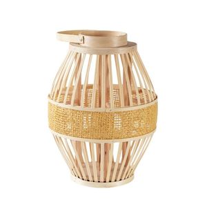 Cheap Wholesale Natural Wicker Candle Holder Woven Decorative Sustainable Suitable For Patio Balcony Garden Decoration - Product Image 1