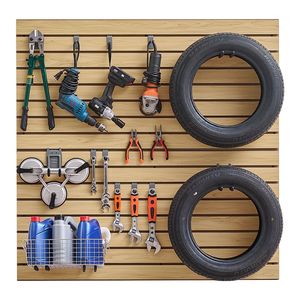 พื้นไม้เอ็มดีเอฟขนาด 4x4 ฟุต ติดตั้งง่าย แผ่นผนังแบบปรับได้สำหรับโรงรถ ดีไซน์ผนังไม้ธรรมชาติ ผนังไม้แบบโมดูลาร์ - Product Image 5