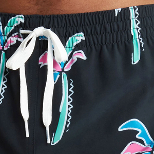 Shorts de bain pour hommes, imprimé palmiers, séchage rapide, taille élastique, pour la plage, fournisseur OEM ODM - Product Image 3