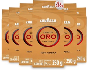 Café moulu Lavazzaa Qualita Oro 250g, Arabica Premium, torréfaction Espresso, arôme riche, style italien, grains pour la maison, le bureau, les baristas - Product Image 2