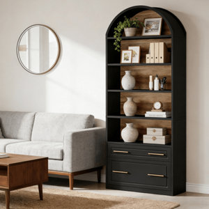 Libreria Alta dal Design Francese Moderno per Casa e Hotel, in Rattan e Pannelli di Legno, Arredamento per Soggiorno e Uso in Supermercato - Product Image 2