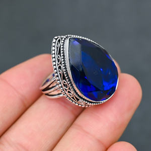 แหวนพลอยโทแพซสีน้ำเงินลอนดอน เงินแท้ 925 สำหรับงานปาร์ตี้ สไตล์หรูหรา - Product Image 2