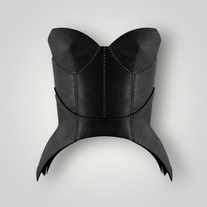 Black Genuine Lambskin Leather Women <b>Corset</b> <b>Shapewear</b> Custom Color Sample & Customization Service Available - Product Image 1