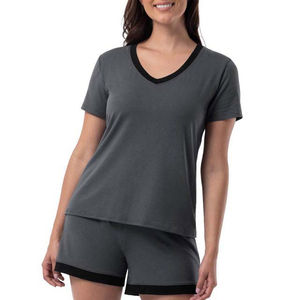 Ensemble streetwear d'été uni pour femmes, décontracté, tendance, léger, en coton respirant, écologique, ensemble de shorts 2 pièces - Product Image 1