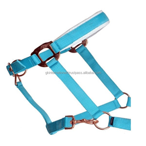 Bride de cheval équestre en sangle de nylon réglable, style western, bleu clair, licol rembourré pour l'équitation, collier de tête - Product Image 5