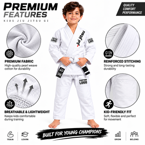Kids <b>Pink</b> BJJ Gi <b>Kimono</b> 100% Cotton Custom Logo Breathable Lightweight Regular Fit for Children Martial Arts Wear - Product Image 3