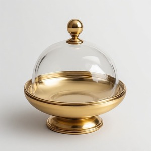 Cúpula de cristal premium diseñada para una presentación elegante de postres y un exhibición con estilo en mesas de hogares modernos. - Product Image 5
