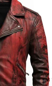 Winter Season Custom 2025 Vintage Sheep Skin Leather Biker <b>Jacket</b> Collarless <b>Gothic</b> Oversized Outdoor Waterproof Breathable Men - Product Image 6