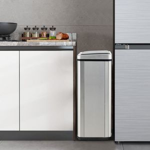 Cestino per Rifiuti in Acciaio Inossidabile da 13,2 Galloni con Coperchio a Chiusura Automatica e Griglia di Drenaggio - Product Image 3