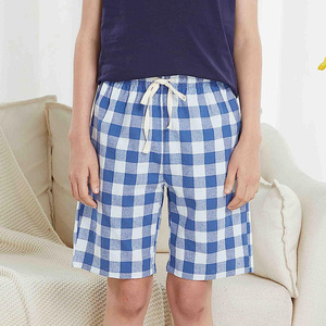 Shorts de pyjama en coton à carreaux pour garçons, doux et en polaire, unisexes pour enfants, pantalons de pyjama - Product Image 1