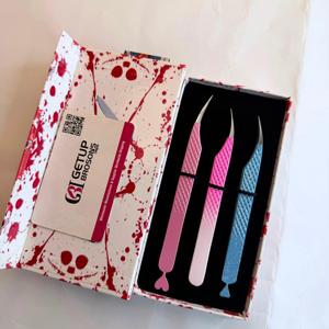 GETUP BROSONS IMPEX ชุดแหนบต่อขนตาดอลฟิน 3 ชิ้น สีชมพู สีฟ้า สแตนเลสสตีล ปลายแหลมสำหรับต่อขนตา บรรจุกล่อง - Product Image 5