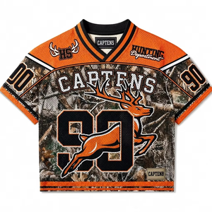 Oversized Mesh <b>Tshirt</b> Boxy Cropped American Football Sublimation Jersey Custom Cropped Retro Camouflage Soccer Jersey Streetwear - Product Image 3