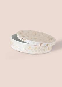 Boîte à bijoux ovale gravée en bois écologique faite à la main avec nacre, design moderne personnalisé, boîte de rangement décorative - Product Image 6