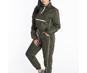 Windproof Sporty Tracksuits Women New Design Full Zipper <b>Nylon</b> Lightweight Full Sleeve Windbreaker Half-Zip Sporty Jogger <b>Pants</b> - Product Image 4