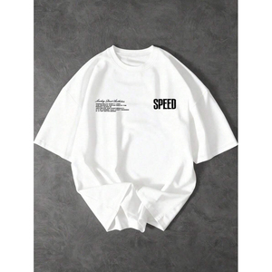 Cross border pure cotton men's casual printed round neck short sleeved loose combed cotton <b>shirt</b> - Product Image 6