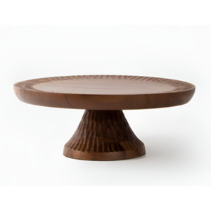 Wholesale Handcrafted Natural Acacia Wood Round <b>Cake</b> <b>Stand</b> With Pedestal Base Wooden Dessert Display Platter For Wedding Parties - Product Image 6