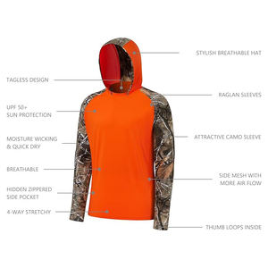 Sudadera con Capucha Camuflada para Hombre, Mezcla de Algodón y Poliéster, Sudadera con Capucha de Tela Gruesa de 500 g/m², Capucha con Cordón Ajustable, Bolsillos Profundos - Product Image 5