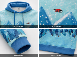 Sweat à capuche pour homme personnalisé à imprimé géométrique, coupe classique, décontracté, imperméable, écologique, respirant, en polyester tricoté, avec poche, 350g - Product Image 6