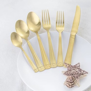 Premium Handle Look Cutlery <b>Set</b> <b>Fork</b> <b>Spoon</b> <b>Set</b> Stainless Mirrored Steel Flatware <b>Sets</b> for Restaurant Use - Product Image 2