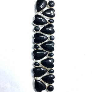 Natural black Chalcedony Silver Drop Earring Faceted onyx <b>Gemstone</b> <b>Bracelet</b> Woman Jewelry Wholesaler Price - Product Image 2