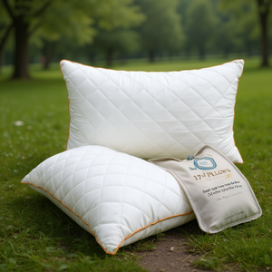Oreiller matelassé 17x27 pour la maison et l'hôtel, garnissage doux en plumes et fibres de polyester, housse en coton certifiée Oeko-Tex, emballé sous sac - Product Image 3