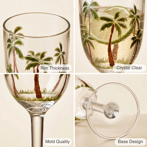 [Holar] Copas de Vino de Plástico Estilo Vacaciones de Verano, 12 oz, Irrompibles, para Resorts de Playa y Bares Junto a la Piscina - Product Image 4