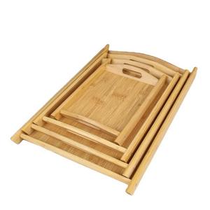 Bandeja de Servir de Bambú Hecha a Mano, Tabla Decorativa de Madera Maciza para Té, Café y Desayuno - Product Image 1