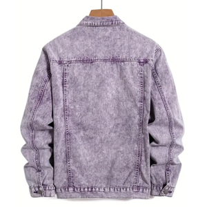 Chaquetas de Mezclilla Formales a Cuadros para Hombre, Otoño, Color Sólido, 100% Algodón, Ecológicas, Estilo Vintage, Venta al Por Mayor Personalizadas - Product Image 2