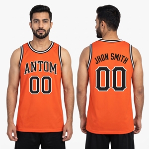 Camiseta de Baloncesto Naranja Personalizada, Uniforme de Equipo Sublimado, Malla Transpirable de Secado Rápido, Ropa Deportiva para Hombre, Nombre, Número, Logotipo, OEM, Venta al Por Mayor - Product Image 1