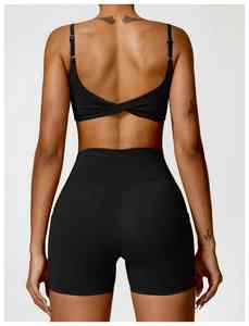 Sujetador deportivo de alta calidad con espalda plisada en forma de U, de secado rápido, para fitness, gimnasio, yoga, correr, para mujer. - Product Image 2