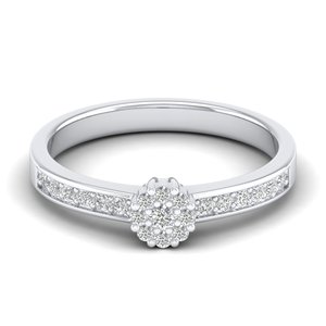 Bague de fiançailles REYES personnalisée en or massif 14 carats avec diamant de laboratoire taille ronde de 0,27 carat pour femme, bijou raffiné à porter au quotidien - Product Image 1