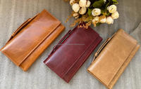 Nuevo estilo, superventas, Cartera de mano de cuero Crunch hecha a mano Real, elegante, informal, de cuero de grano completo, con asa superior, para mujer