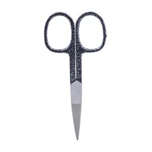 Ciseaux à cuticules professionnels en acier inoxydable, lame droite, argent/noir, pour peaux mortes, personnalisables avec logo - Product Image 1