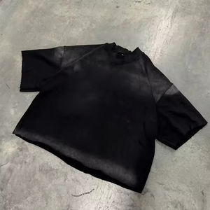 เสื้อยืดโอเวอร์ไซส์ทรงบ็อกซี่ผ้าคอตตอนเทอร์รี่ 100% พิมพ์ลายกราฟิกคุณภาพสูงแบบซันเฟด สำหรับผู้ชายและคู่รัก - Product Image 4