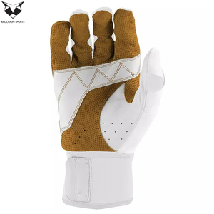Guantes de Bateo de Béisbol de Cuero para Zurdos de Primera Calidad Raccoon Sports con Cierre de Gancho y Bucle, Logotipo Personalizado, Ligeros y Duraderos - Product Image 3