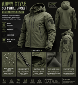 <b>Men's</b> Olive Green Tactical Style Field <b>Jacket</b> Custom Outdoor <b>Utility</b> <b>Jacket</b> for <b>Men</b> - Product Image 3