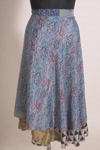 Falda Maxi Cruzada de Seda con Estampado Floral para Mujer, Hecha a Mano, Estilo Vintage, Elegante - Product Image 1