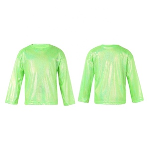 T-shirt unisexe pour enfants, brillant et métallisé, coupe ample, pour usage quotidien, costumes de spectacle scolaire, fête, anniversaire, photographie, danse - Product Image 2