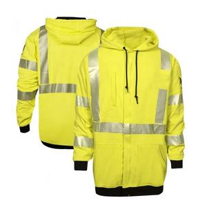 Sudadera reflectante de seguridad para hombres, prenda deportiva de alta visibilidad, con forro polar cálido, 100% poliéster, venta al por mayor - Product Image 1
