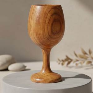 Handcrafted <b>Wooden</b> Tea <b>Cup</b> with Handle Round Shape Nordic Design Style Eco-Friendly Dishwasher Safe 200mL/Customized - Product Image 3