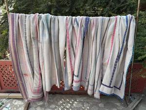 Colcha Kantha Blanca Vintage – Manta de Algodón Cosida a Mano – Cubrecama Boho – Manta Kantha Reversible – Decoración Rústica Minimalista para el Hogar - Product Image 3