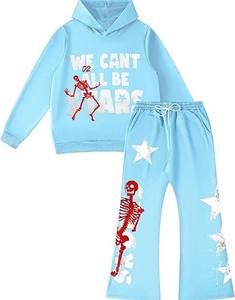 Conjunto Deportivo de 2 Piezas para Hombre, Resistente al Viento, con Sudadera con Capucha y Estampado Gráfico de Manga Larga y Pantalones Deportivos de Diseño - Product Image 1