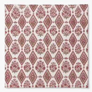 Conjunto de tela de algodón estampada a mano con motivos florales oscuros, florales color crema, de diamantes y rayas, material para vestido, kurta, traje y dupatta. - Product Image 3