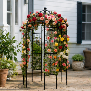 Elegant Black Metal <b>Garden</b> <b>Arbor</b> Gazebo Archway for Wedding Patio Backyard Climbing Plants Outdoor Decor Stand - Product Image 3