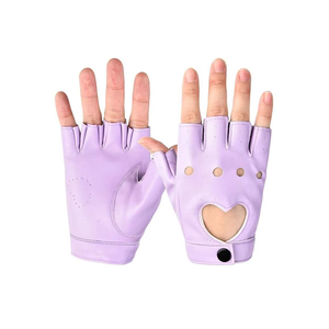 Women's Half-Finger Leather Gloves with Strong Grip for <b>Pole</b> <b>Dancing</b> Performance Wear Half Fingers Included - Product Image 4