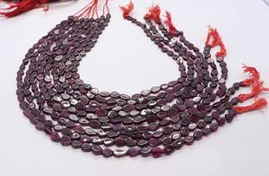 Perles lisses en grenat rhodolite naturel 5x8 MM, perles de pierre précieuse grenat rouge en forme de poire, 14 pouces, perles fantaisie en forme de poire en grenat rhodolite - Product Image 3