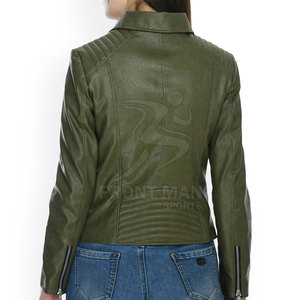 FRONT MAN SPORTS Chaqueta de Invierno de Cuero Tejido de Lujo para Mujer, Elegante, Ajustada, Ecológica, Resistente al Viento, Transpirable, de Secado Rápido, 360g - Product Image 2