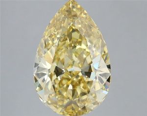 Diamant de laboratoire taille poire 4,08 ct, jaune intense fantaisie, VS1, certifié IGI, diamant CVD en vrac pour la fabrication de bijoux - Product Image 1
