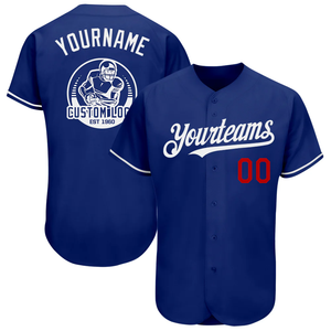 T-shirt en maille avec logo personnalisé, maillot de baseball premium en polyester, maillot bleu tendance à personnaliser - Product Image 1